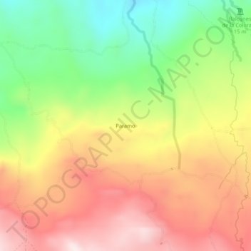 Paramo topographic map, elevation, terrain