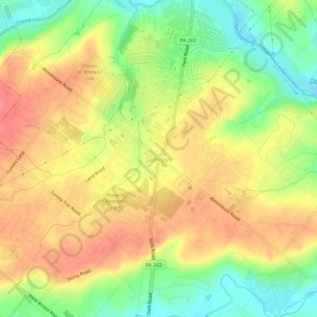 Jamison topographic map, elevation, terrain