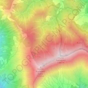 Liciorno topographic map, elevation, terrain