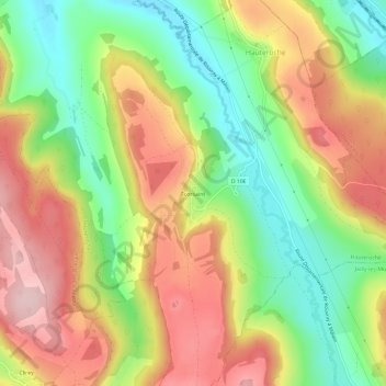 Écorsaint topographic map, elevation, terrain