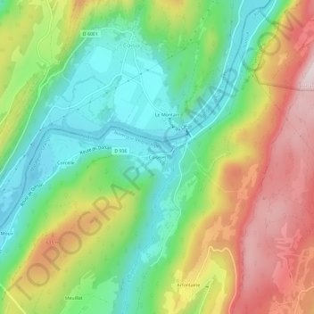 Coiselet topographic map, elevation, terrain