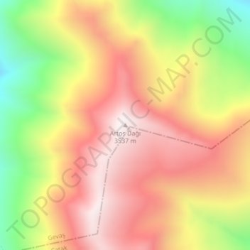 Mount Artos topographic map, elevation, terrain