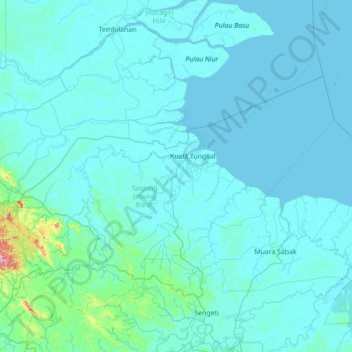 Bram Itam topographic map, elevation, terrain
