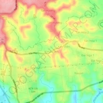 Kim Thanh topographic map, elevation, terrain