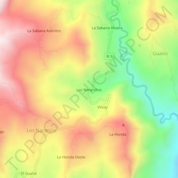 Los Naranjitos topographic map, elevation, terrain