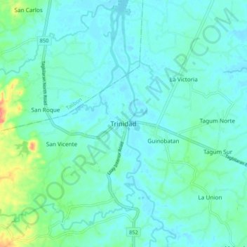 Trinidad topographic map, elevation, terrain