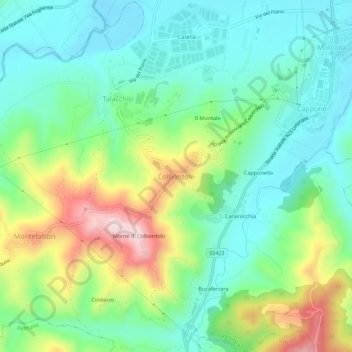 Colbordolo topographic map, elevation, terrain