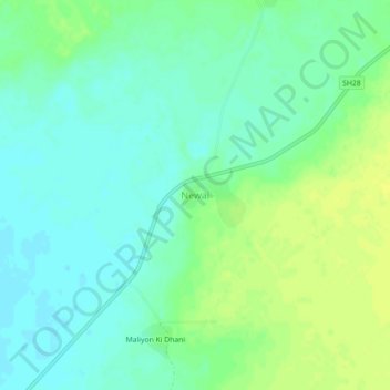 Newai topographic map, elevation, terrain