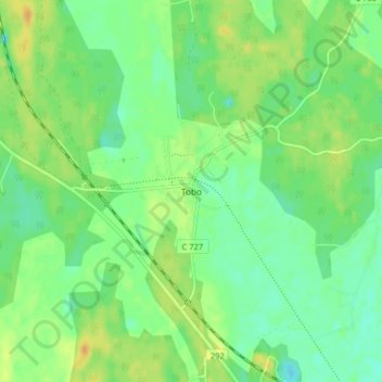 Tobo topographic map, elevation, terrain