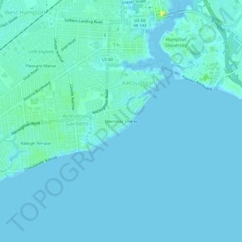 Merrimac Shores topographic map, elevation, terrain