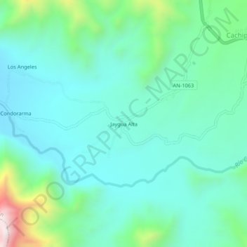 Jaygua Alta topographic map, elevation, terrain