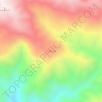 Towulu topographic map, elevation, terrain