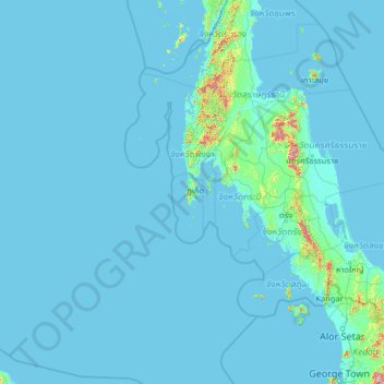Phuket Province topographic map, elevation, terrain