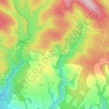 Cals Haut topographic map, elevation, terrain