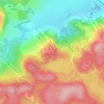 Mont Habitant topographic map, elevation, terrain