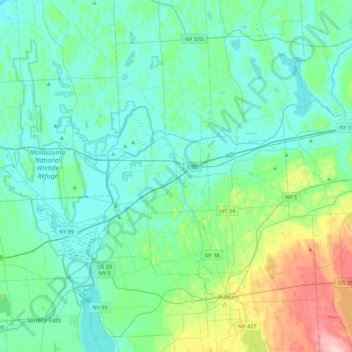 Mentz topographic map, elevation, terrain