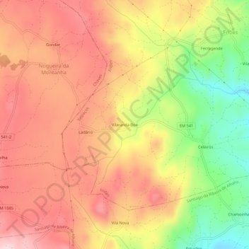 Vilaranda Boa topographic map, elevation, terrain