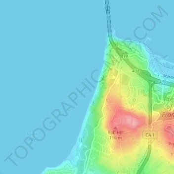 Helmet Rock topographic map, elevation, terrain