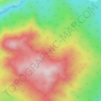 Black Mountain topographic map, elevation, terrain