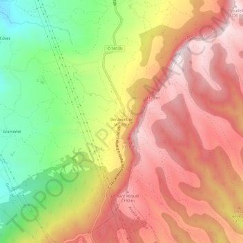Benavent de la Conca topographic map, elevation, terrain