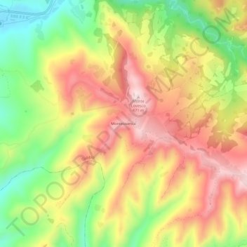 Montelovesco topographic map, elevation, terrain