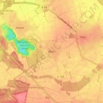 Bilm topographic map, elevation, terrain