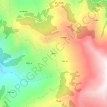 Patao topographic map, elevation, terrain