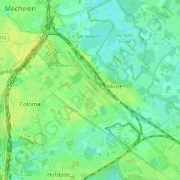 Spreeuwenhoek topographic map, elevation, terrain