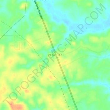 Pesaguan topographic map, elevation, terrain
