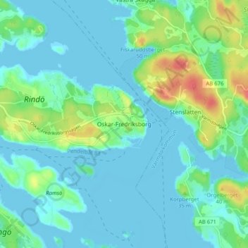 Oskar-Fredriksborg topographic map, elevation, terrain
