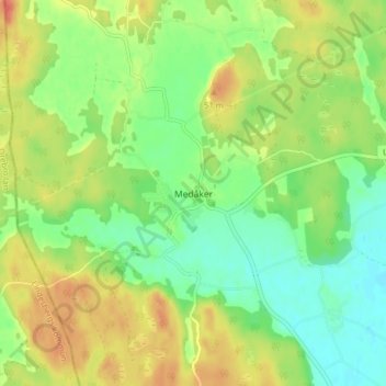 Medåker topographic map, elevation, terrain