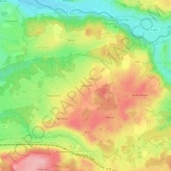 Unterried topographic map, elevation, terrain