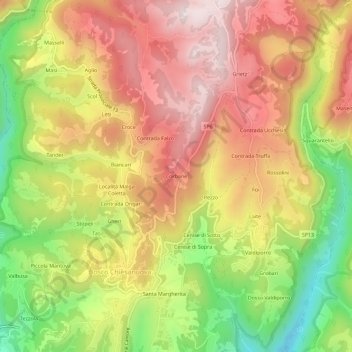 Corbane topographic map, elevation, terrain