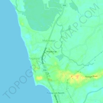 Maralucap topographic map, elevation, terrain