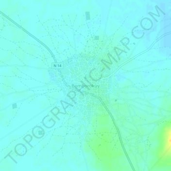 Bomborokuy topographic map, elevation, terrain