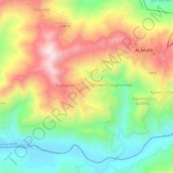 Sidi Bouaza topographic map, elevation, terrain