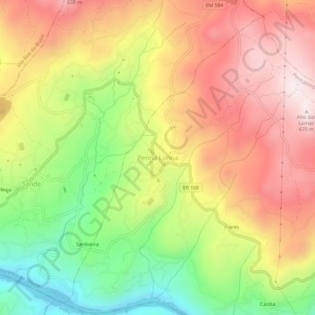 Penhalonga topographic map, elevation, terrain