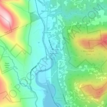 Boiceville topographic map, elevation, terrain