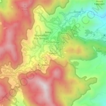 Bokyod topographic map, elevation, terrain