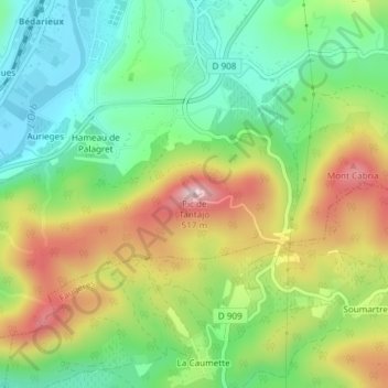 Pic de Tantajo topographic map, elevation, terrain