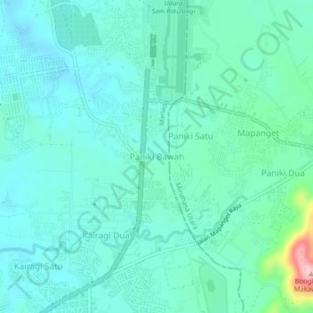 Paniki Bawah topographic map, elevation, terrain