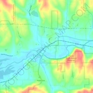 Trevlac topographic map, elevation, terrain