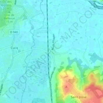 Villiers topographic map, elevation, terrain