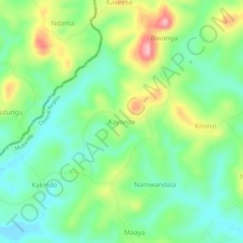 Kayonza topographic map, elevation, terrain