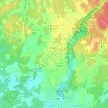 Mörrums Ryd topographic map, elevation, terrain