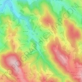Gagnon topographic map, elevation, terrain