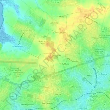 Le Bonnodeau topographic map, elevation, terrain