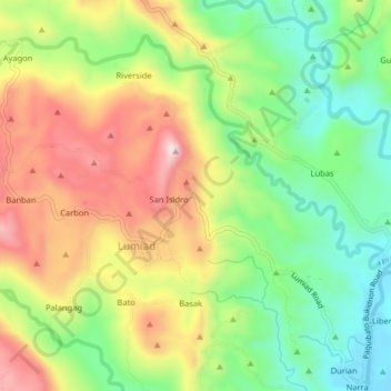 Tubod topographic map, elevation, terrain