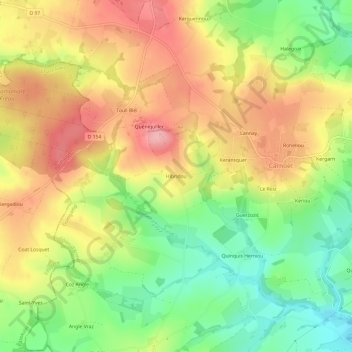 Hibridou topographic map, elevation, terrain