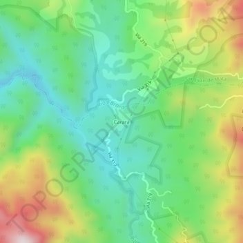 Carara topographic map, elevation, terrain